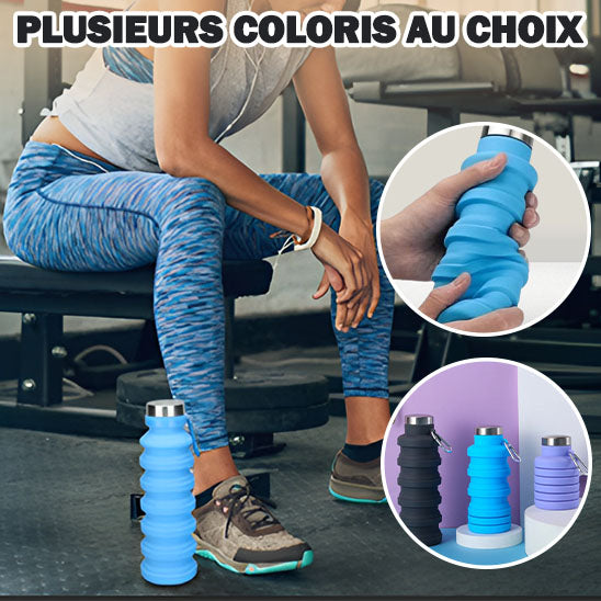Gourde sport rétractable en silicone