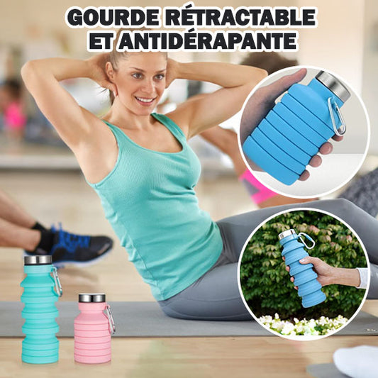 Gourde Sport Rétractable en Silicone